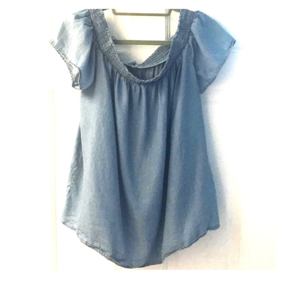 Off the shoulder denim top